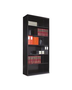 TNNB78BK METAL BOOKCASE, SIX-SHELF, 34-1/2W X 13-1/2D X 78H, BLACK