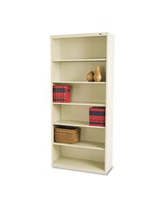 TNNB78PY METAL BOOKCASE, SIX-SHELF, 34-1/2W X 13-1/2H X 78H, PUTTY