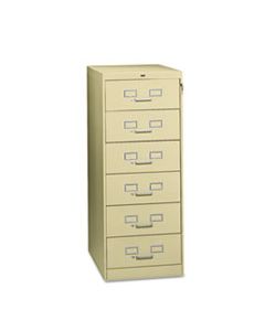 TNNCF669PY SIX-DRAWER MULTIMEDIA CABINET FOR 6 X 9 CARDS, 21.25W X 28.5D X 52H, PUTTY