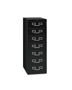 TNNCF758BK SEVEN-DRAWER MULTIMEDIA CABINET FOR 5 X 8 CARDS, 19.13W X 28.5D X 52H, BLACK