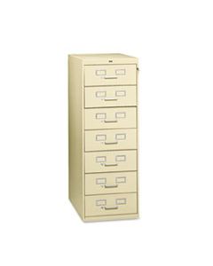 TNNCF758PY SEVEN-DRAWER MULTIMEDIA CABINET FOR 5 X 8 CARDS, 19.13W X 28.5D X 52H, PUTTY