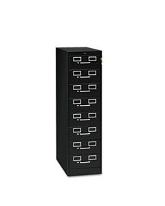 TNNCF846BK EIGHT-DRAWER FILE CABINET FOR 3 X 5 & 4 X 6 CARDS, 15W X 28.5D X 52H, BLACK
