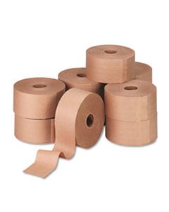 UNV44HD007 GLASS-FIBER REINFORCED GUMMED KRAFT SEALING TAPE, 3" CORE, 3" X 450 FT, BROWN, 10/CARTON