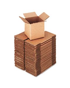 UNV684184 CUBED FIXED-DEPTH SHIPPING BOXES, REGULAR SLOTTED CONTAINER (RSC), 4" X 4" X 4", BROWN KRAFT, 25/BUNDLE