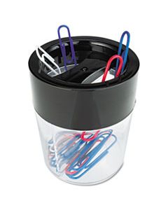 UNV08126 MAGNETIC CLIP DISPENSER, TWO COMPARTMENTS, PLASTIC, 2 1/2 X 2 1/2 X 3