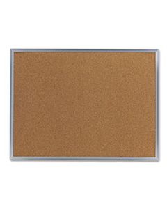 UNV43612 BULLETIN BOARD, NATURAL CORK, 24 X 18, SATIN-FINISHED ALUMINUM FRAME