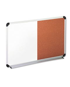 UNV43743 CORK/DRY ERASE BOARD, MELAMINE, 36 X 24, BLACK/GRAY, ALUMINUM/PLASTIC FRAME