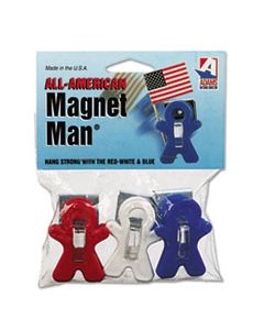 ADM3303523241 ALL AMERICAN MAGNET MAN, 0.25", ASSORTED COLORS, 3/PACK