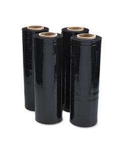 UNV62120 BLACK STRETCH FILM, 18" X 1, 500FT ROLL, 20MIC (80-GAUGE), 4/CARTON