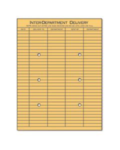 UNV63568 STRING AND BUTTON INTEROFFICE ENVELOPE, #97, TWO-SIDED FIVE-COLUMN FORMAT, 10 X 13, LIGHT BROWN KRAFT, 100/BOX