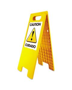 USS5693 FLOOR TENT SIGN, DOUBLESIDED, PLASTIC, 10 1/2" X 25 1/2", YELLOW