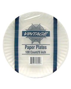 RD-A30300 PLATE PPR 9" UNCOATED 12/100CT 10 PT WHT VINTAGE
