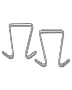 ALECH2SR DOUBLE SIDED PARTITION GARMENT HOOK, STEEL, 0.5 X 3.38 X 4.75, OVER-THE-DOOR/OVER-THE-PANEL MOUNT, SILVER, 2/PACK 