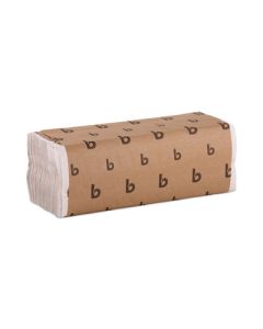 BWK6220 BOARDWALK® C-FOLD PAPER TOWELS, 1-PLY, 11.44 X 10, BLEACHED WHITE, 198 SHEETS/PACK, 12 PACKS/CARTON