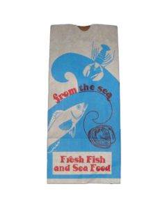 CD-1PECK BAG PPR 1 PECK SHELLFISH 400/ WHT/RD 7.75X4.75X17.5