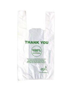 CD-12722-BIO BAG POLY T-SHIRT 12x7X22 14mc 1C/1S BIODEGRADABLE 700/CS