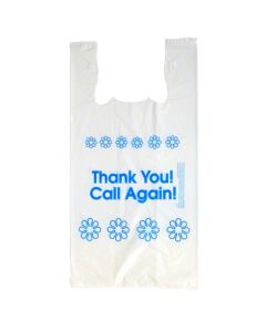 CAL-12722H-W BAG POLY T-SHIRT 12x7x22 1.2ML 1C1S THANK YOU HEAVY LDPE