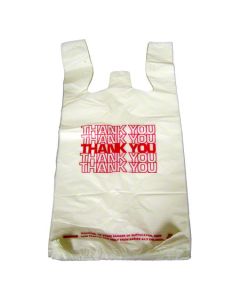 CD-12824D BAG POLY T-SHIRT 12x7.5x24 16mc WHT 1/5 THANK YOU 700/CS