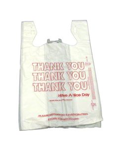 CD-THW1VAL BAG POLY T-SHIRT 11.5x6.5x21 HD 12.5MIC WHT THANK YOU 900/