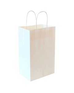 FLX-080614-W BAG SHOP 8X6X14 60#BW WHT W/H 250/CS