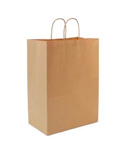 FLX-130717-K BAG SHOP 13X7X17 65#BW KRAFT W/H 250/CS VIRGIN PAPER