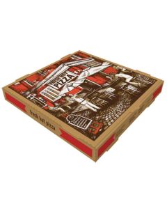 PB-COR1010K PIZZA BOX COR 10X10 KRAFT 50/CS B FLUTE STOCK PRINT