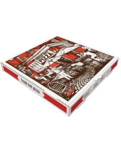 PB-COR1212 PIZZA BOX COR 12" STK PRT 50/ CS WHT B FLUTE STOCK PRINT