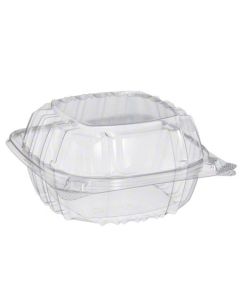 DA-C57PST1 DART CLEAR SEAL CLEAR HINGED LID CONTAINER 6" x 5-3/4" x 3" SANDWHICH 4/125/CS