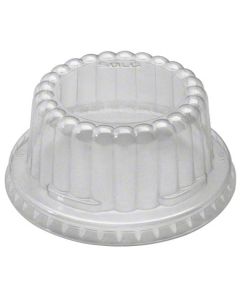 SO-DF5 LID PLAS DOME 5OZ CLR FLTTOP PET 3.5X1.5 FITS S605 1000/CS