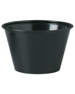 SO-P400BLK CUP PLAS SOUFFLE 4OZ BLK PS LID PL4N,PL4TSN 2500/CS