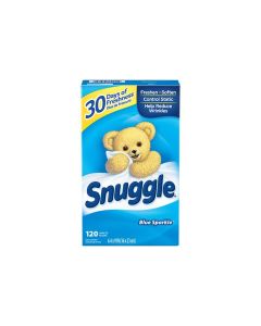 DS-45115 SNUGGLE 2223970 FABRIC SOFTNER DRYER SHEET BLUE SPARKLE 120/BOX EA