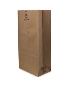 DU-25HT-K-400 DURO KRAFT GROCERY HUSKY BAG SOS 25#, 8-1/4"x5-1/4"x18" 50# HEAVY, RECYCLED 400/CS