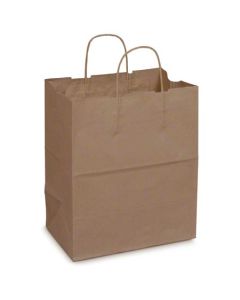 DU-87490 DURO BAG 87490 DUBL LIFE 10" X 6-3/4" X 12", 60#BW CAPACITY, KRAFT PAPER, BISTRO, SHOPPING BAG 2/ PAPER TWIST HANDLES, RECYCLED 250/CS