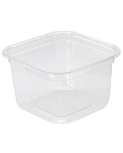 FK-SQ16 CONT PLAS 16OZ CLR SQ PET 600/ LID LSQOF OR LSQ