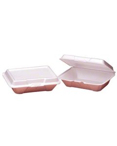 GEN-20500V GEN FOAM CONTAINER CARRY-OUT 9.19"x6.5"X2.875", WHITE VENTED, FOAMED, EXPANDED POLYSTYRENE, RECT, 1-COMPARTMENT, FOAM HINGED, LARGE, DEEP 200/CS