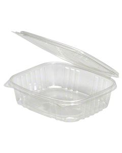 GEN-AD24 CONT PLAS HNGD 24OZ CLR 200/C PET 7.25X6.38X2.25 FLAT LID