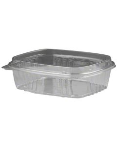 GEN-AD24F CONT PLAS HNGD 24OZ CLR 200/C PET 7.25X6.38X2.25 DOME LID