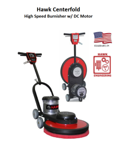 HCF1513-1800 13 INCH 1800 RPM CENTERFOLD BURNISHER, 1-1/2 HP DC 115V 50/60 Hz  