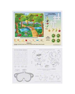 HM-310693 PLACEMAT 10X14 FUN AND GAMES KIDS ACTIVITY PRT 1000/CS