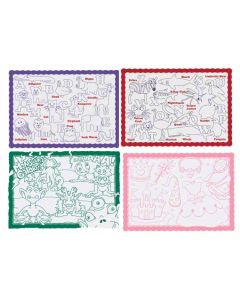 HM-326191 PLACEMAT COLOR ME KIDS PACK 4 DESIGNS 4/250 1000/CS