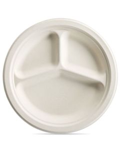 HU-25777 HUHTAMAKI 25777 CHINET PAPERPRO® NATURALS TABLEWARE FOOD PLATE 10-1/4", MOLDED FIBER, RECYCLED, COMPOSTABLE, 3 COMPARTMENT, (500/CS)