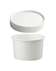 HU-71843 CONT PPR 12OZ COMBO WHT 250 HT/CLD WHT PAPER LID