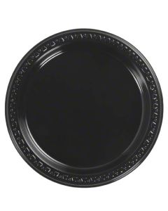 HU-81407 PLATE PLAS 7" BLK HVY GLOSSY 1000/CS