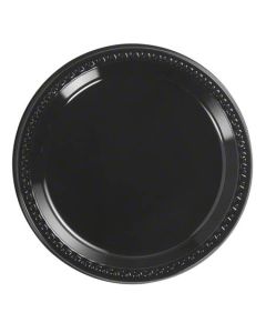 HU-81409 PLATE PLAS 9" BLK HVY GLOSSY 500/CS