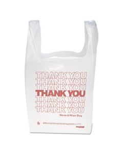 IBSTHW1VAL INTEGRATED "THANK YOU" HANDLED T-SHIRT BAG, 12.5MIC, 11.5"X21", WHITE, 900/CS