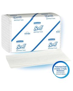 KC-01960 KC SCOTT SCOTTFOLD TOWEL 8.1"X12.4" WHITE 25/175/CS