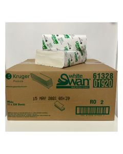 KRU-01920 KRUGER 01920 WHITE SWAN CLASSIC MULTI-FOLD TOWEL WHITE 9" X9.5" 1PLY 334SHT 12/CS