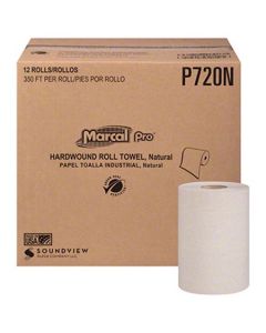 NP-P720N MARCAL PRO HARDWOUND ROLL TOWEL 1-PLY 7.8"x350' KRAFT 12/CS