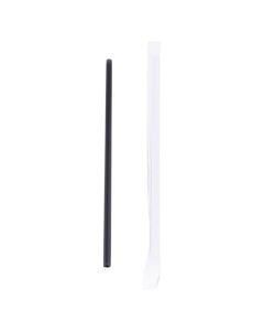 ME-396 MERIT WRAPPED STRAW 7.75" JUMBO BLACK, 24/400/CS