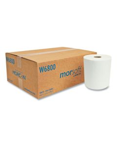MORW6800 MORCON MORSOFT HARDWOUND ROLL TOWEL 7-7/8"X800' WHITE 6/CS